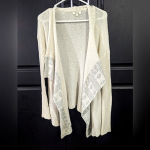 Mudd brand Cardigan cream and gray color size large